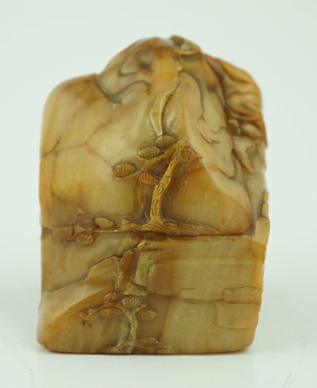 A Chinese soapstone mountain seal, Qing dynasty